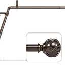 KAMANINA 1 Inch Corner Curtain Rod 36 to 72 Inches (3-6 Feet), Bronze Curtain Rods for Corner Windows 24 to 68 Inches, Netted Texture Ends