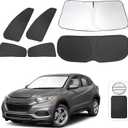 8PCS Windshield Sun Shade Custom Fit for 2016-2022 Honda HRV HR-V Accessories Foldable Sunshade Side Rear Window Shade Cover Full Set Privacy Protection Keeps Car Cool