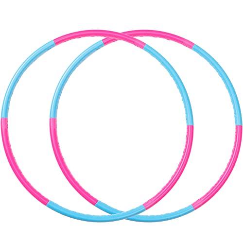 Liberry 2 Packs Kids Exercise Hoop, Detachable & Size Adjustable Toy Hoop, Professional Hoola Rings, Christmas Sport Gift in Blue, Pink
