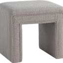 Get Set Style Vanity Stool Chair,Modern Boucle Ottoman Foot Stool with Wooden Legs Sofa Bench Footstool Extra Seat for Vanity,Makeup Room,Living Room,Entryway,Office (Fully Assembled) (Taupe), 20.1"D x 16.9"W x 17.7"H