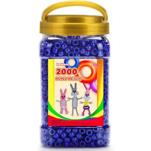 Iooleem Pony Beads (2000pcs Dark Blue), Beads for Bracelets Making, Crafts, Friendship Bracelets (Large Pack)