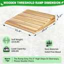Wooden Threshold Ramp for Home Steps, 5" Rise Doorway Ramp with Non-Slip Grooves, Door Ramp for Wheelchair/Walker/Cart/Scooter, (31.4 W*5.0" H, Solid Pine Wood, 600LBS Capacity)