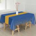 Childom 3 Pack Graduation Tablecloth,Graduation Decorations Class of 2026 Graduation Party Decorations,54"x108" Blue and Gold Plastic Table Cloth Disposable for Home,School,Birthday,Wedding,Parties