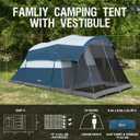 PORTAL 6/8/10 Person Family Camping Tent with Screen Room, Water Resistant Big Tunnel Tents with Rainfly, Large Family Tent for Camping, Outdoor, Patio
