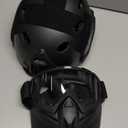 VPZENAR Airsoft Helmet and Mask, Full Face Mask with Detachable Goggles, Paintball Black Helmet with NVG Mount and Side Rail, Military Tactical Gear (PJ-DH-Clear)