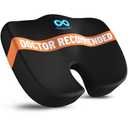 Everlasting Comfort Doctor Recommended Memory Foam Seat Cushion for Office Chairs & Car - Ergonomic Office Desk Accessories - Cushions for Tailbone Pain Relief, Sciatica (Black, Large)