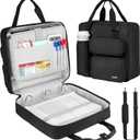 Zipper Binder 3 Ring, 700 Sheets Capacity, Binder 3 Inch with Shoulder Strap Fits 13 Inch Laptop for School and Office,Black