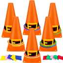 26 Pcs Christmas Ring Toss Game, Soft Plastic Cones Cornhole Bean Bags Carnival Party Games for Christmas Birthday Party Indoor Outdoor Games Supplies