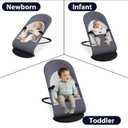 Portable Baby Bouncer Seat for Infants, 0-18 Months, 3 Modes of Use with Rocker & Stationary Options, Ergonomic Infant Chair with Hanging Toys Grey