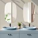 32"20" Frameless Bathroom Mirror, Tempered Glass Wall Mirror, HD Vanity Mirror for Entryway, Living Room & Home Decor, Polished Rounded Edges, 1/5" Thick