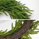 Hollyone 24" Real Touch Norfolk Pine Wreath for Front Door Large Artificial Winter Pine Plant Greenery Christmas Wreath for Front Door Window Walls Xmas Decor Indoor Outdoor Home Decoration