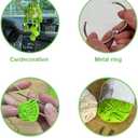 Plant Car Accessory, Crochet Plant, Knitted Fake Plant Decor, Woven Cute Charms Ornament Pendant, Crocheted Plant in Hanging Pot, Crochet Car Decor, Crochet Leaves Plant for Rear View Mirror (Mint Green)