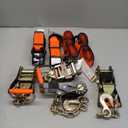 VULCAN Car Tie Down with Chain Anchors - Lasso Style - 2 Inch x 96 Inch - 4 Pack - PROSeries - 3,300 Pound Safe Working Load