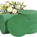 Crafare 7.5Inch 4 Pack Round Wet Floral Foam Bricks DIY Floral Blocks for Spring Flower Arrangement and Wedding Holiday Decoration