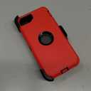 MXX Case Designed for iPhone SE Case 2020 /SE 2022 Heavy Duty Protective Case with Screen Protector [3 Layers] Rugged Rubber Protection Cover & Rotating 360 Degree Belt Clip SE 3rd/2nd Gen (Red/Black)