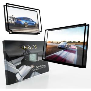 TWRAPS Screen Protectors for Tesla Model S & Model X 2023-2026, Crystal Clear HD 17" Front & 9.4" Back/Rear, 9H PET Ultra Tough Shockproof Screen Saver Cover Display Protective Foil Guard