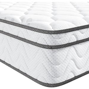 Vesgantti Twin XL Mattress 10 Inch, Fiberglass-Free | Cool Sleep Hybrid Mattress in a Box - Memory Foam & Pocket Springs, Ergonomic Design, Pressure Relief, Medium Firm Feel, 39"*80"*10" White