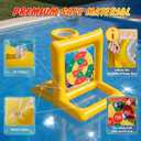 Pool Toys for Kids & Adults, 2-in-1 Pool Basketball Game & Dart Board Game Set, Pool Party Games for Kids Ages 6+ and Adults, Family Backyard Pool Games