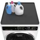 Washing Machine Cover for Top 27”x 27" Pad for Top of Washer or Dryer Protector Rubber Mat for Washing Machine Accessories Non Slip Waterproof Washable (Black)