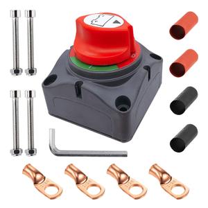 Ampper Battery Switch, 12-48 V Battery Power Cut Master Switch Disconnect Isolator with Lugs for Car, Vehicle, RV and Boat (On/Off Kit)