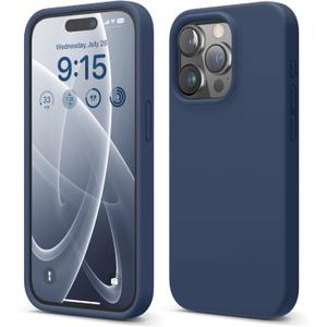 elago Compatible with iPhone 15 Pro Case, Liquid Silicone Case, Full Body Protective Cover, Shockproof, Slim Phone, Anti-Scratch Soft Microfiber Lining, 6.1 inch (Jean Indigo)