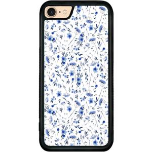 Cute Blue Flower Floral Aesthetic Phone Case for iPhone SE iPhone 8 iPhone 7 Case for Teen Girls Women Kids Girls -4.7Inch
