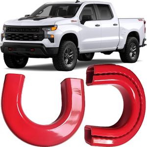 (Extended Version) Tow Hook Covers for Silverado 1500 2007-2026 and GMC Sierra 1500 2007-2019, Front Hitch Cover Compatible with Silverado 1500 Accessories, Not fit Verticle Tow Hooks (Red)