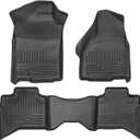 Husky Liners Weatherbeater Series | Front & 2nd Seat Floor Liners - Black | 99011 | Fits 2009-2018 Dodge Ram 1500 Quad Cab, 2019-2022 Ram 1500 Classic Quad Cab 3 Pcs