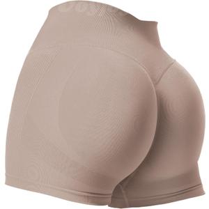 VOYJOY Women Workout Shorts 3.6" Scrunch Butt Lifting Gym Shorts Seamless Yoga Biker Shorts (X-Small, Apricot)