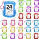 24pcs Mini Drawing Board Keychains Magnetic Doodle Board for Kids Backpack Keychain Clip for Classroom Rewards Party Favors Color May Vary