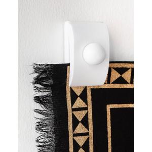 MOCTUS 4 Quilt Hangers for Wall Display, Wooden Rug Clips for Wall Hangings, Decorate With Your Blanket and Tapestry (White, 4 Clips With Hardware)