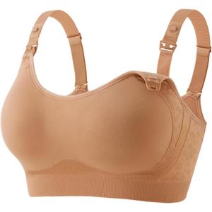 HOFISH Nursing Bras for Breastfeeding, TwinClips Wearable Pump Bra Fixed Pad, Adjustable Support Maternity Bra for Pregnancy (M)