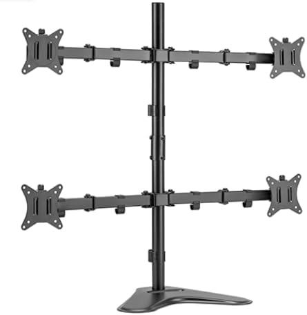 Quad Monitor Stand, Fully Adjustable Stacked 4 Screen Desk Mount for 17 to 32 Inch Computer Screens,Hold up to 19.8lbs Each,Black