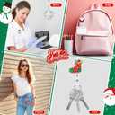 Epakh 8 Pcs Winter Badge Reels Retractable with Alligator Swivel Clip Cute Acrylic Winter Holiday Badge Reel Glitter Snowman Snowflake Christmas Tree Elk Badges Holder ID Card for Nurse Doctor