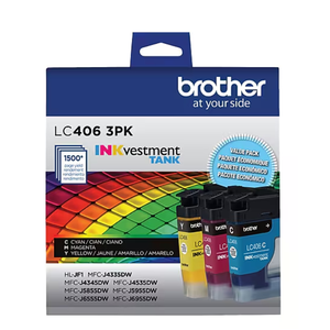 Brother LC4063PK 3 Pack of Standard Yield Cyan, Magenta and Yellow Ink Cartridges