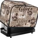 Brown Coffee Pattern 2 Slice Toaster Cover, Waterproof Toaster Dust Cover Bread Maker Protective For Small Kitchen Appliance Dining Room Home Table Decor Gifts