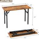 TEMI Small Computer Desk Folding Table - 43.3" Foldable Office Desk, No Assembly, Perfect for Small Spaces in Bedroom, Dorm, or Apartment, Portable Mini Desk or Study Table with Compact Design, Brown