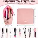 Hair Tools Travel Bag with Heat Resistant Mat, Portable 2 in 1 Hair Storage Bag for Curling Iron, Flat Irons, Straighteners and Haircare Accessories, Pink