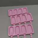 3pcs Large Silicone Popsicle Molds Set, BZIDII 4 Cavities Cake Pop Molds, Oval Ice Cream Bar Mold Ice Pop Cakesicle Molds Silicone with 100 Wooden Sticks & 100 Bags &100 Twist Ties(Pink)
