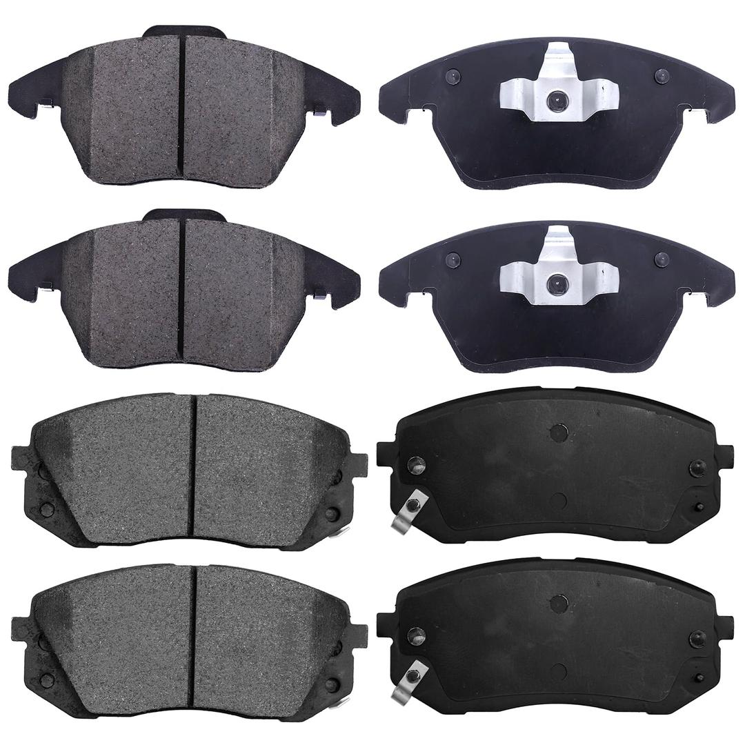 LODGE D906 D995 Ceramic Brake Pads Set 8pcs - Front & Rear Brake Kit for 2004-2010 Toyota Sienna | Ultra-Quiet, Low Dust, OE Fit | Copper-Infused for Enhanced Friction & Heat Resistance