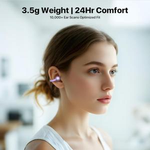 10 x Merryking AI Translator Earbuds, Real Time 3-in-1 Translation Earbuds 144 Languages & Accents，Open-Ear Clip-On Design for Travel, Business & Multilingual Conversations, (Purple)