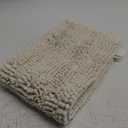 H.VERSAILTEX Bath Rugs for Bathroom Non Slip Bath Mats Extra Thick Chenille Striped Rug 20" x 32" Absorbent Non Skid Fluffy Soft Shaggy Washable Dry Fast Plush Mat for Indoor, Bath Room, Tub - Ivory