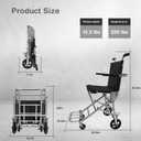 Wheelchair for Adults,Transport Wheelchair Lightweight Foldable,Weighing only 13.3 pounds,Portable Folding Travel Transfer Wheel Chairs for Seniors