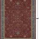 Washable 3x4 Rugs for Entryway - Burgundy Large Kitchen Rug, Non Slip Inside Door Mats for Home Entrance, Unique Bohemian Red Low Pile Thin Carpet for Bedroom Bedside, Foyer