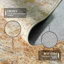 2'6''x16' Washable Kitchen Runner Rug: Modern Abstract Runners for Hallway Soft Non Slip Rugs with Rubber Backing Low Pile Thin Floor Carpet for Entryway Bedroom Bathroom Indoor(Grey/Yellow,2'6''x16')