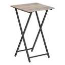 HOOBRO Folding TV Tray Table, Wooden TV Tray, Portable Sofa Side Snack Table, Industrial Desk for Small Spaces, Space-Saving, Easy to Install and Fold, Greige and Black BG27BZ01