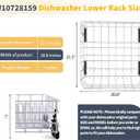 Stainless Steel W10728159 Dishwasher Lower Rack Replacement for KitchenAid Maytag Dishwasher Parts with Wheels W10525646 KDFE104DSS2 Lower Dishrack 22" x 20.7" Whirlpool Dishwasher Bottom Rack Drawer, 22.3" x 20.8" x 7" KitchenAid W10728159