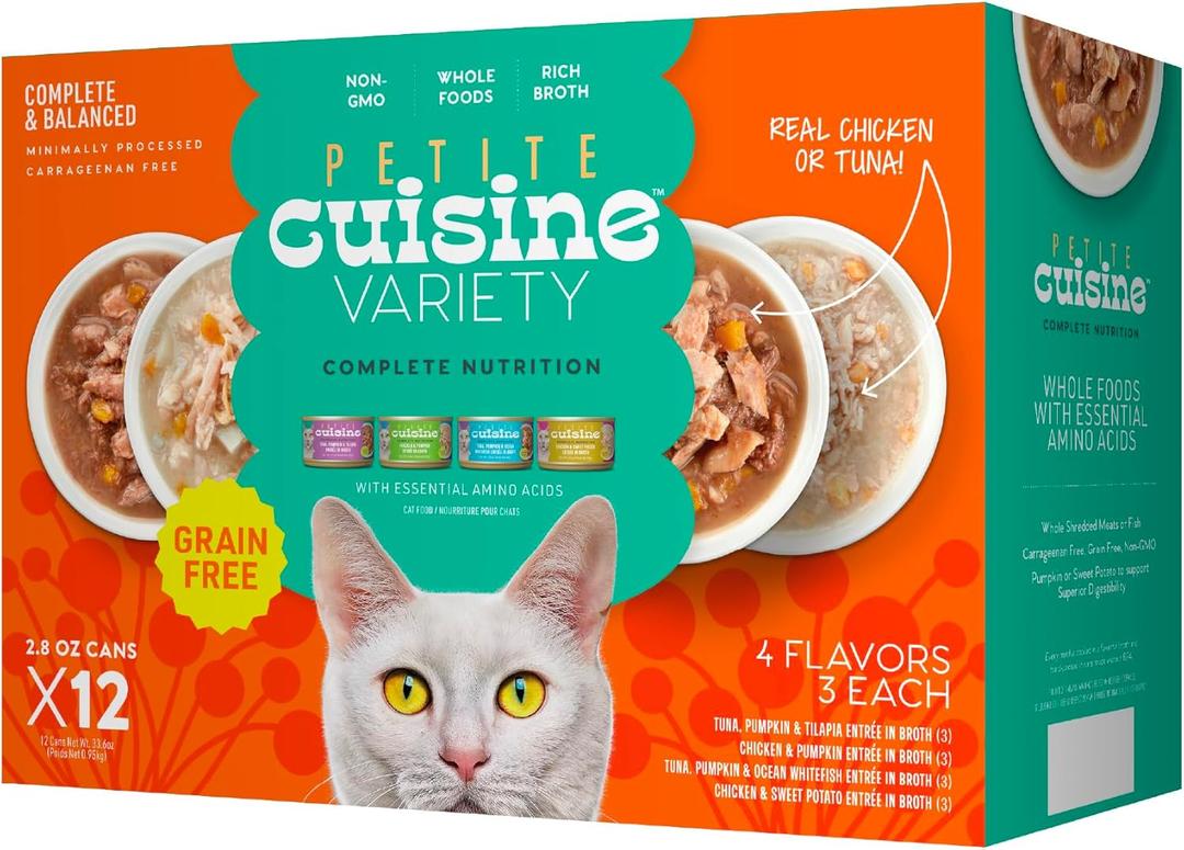 PETITE CUISINE Whole Foods Wet Cat Food, Variety Pack, 2.8 oz. Can (12 Count)