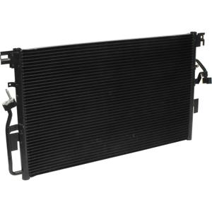 Automotive a/c condenser designed primarily as an exact original equipment replacement for the 2004-2007 Saturn VUE