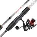 Sougayilang Ultralight Fishing Rod Reel Combos,Portable 2-Piece Spinning Fishing Pole with Stainless Steel Guides (Red)